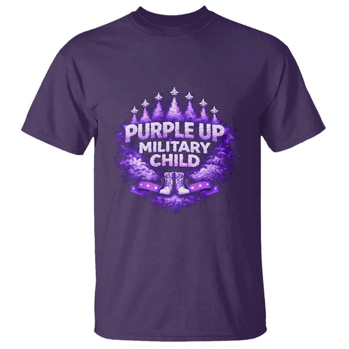 Purple Up Military Child T Shirt Proud Military Kid TS10 Purple Print Your Wear