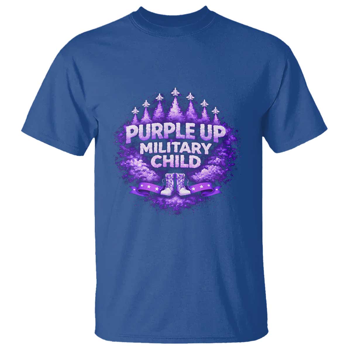 Purple Up Military Child T Shirt Proud Military Kid TS10 Royal Blue Print Your Wear