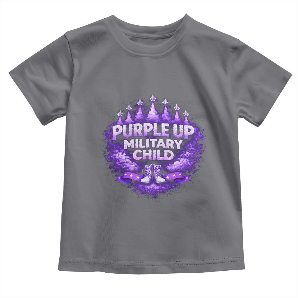 Purple Up Military Child Toddler T Shirt Proud Military Kid TS10 Charcoal Print Your Wear