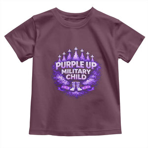 Purple Up Military Child Toddler T Shirt Proud Military Kid TS10 Maroon Print Your Wear