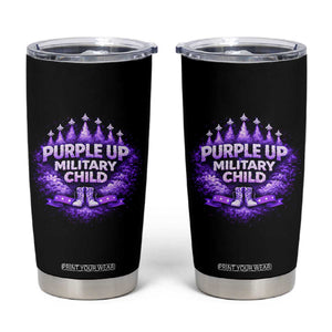 Purple Up Military Child Tumbler Cup Proud Military Kid TS10 Black Print Your Wear