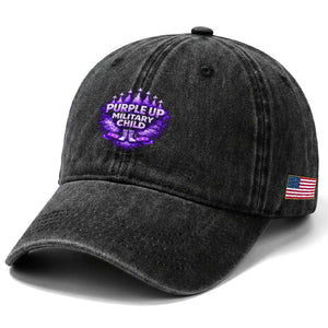 Purple Up Military Child Washed Cotton Baseball Cap Proud Military Kid TS10 Print Your Wear