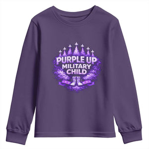 Purple Up Military Child Youth Sweatshirt Proud Military Kid TS10 Purple Print Your Wear
