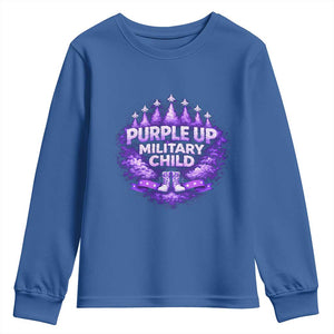 Purple Up Military Child Youth Sweatshirt Proud Military Kid TS10 Royal Blue Print Your Wear