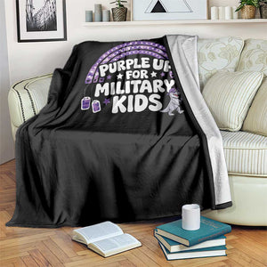 Purple Up For Military Kids Throw Blanket Cute Dino Dinosaur Proud Military Child Rainbow TS10 Print Your Wear