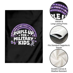 Purple Up For Military Kids Garden Flag Cute Dino Dinosaur Proud Military Child Rainbow TS10 Print Your Wear