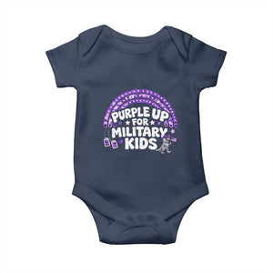Purple Up For Military Kids Baby Onesie Cute Dino Dinosaur Proud Military Child Rainbow TS10 Navy Print Your Wear