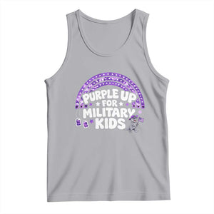 Purple Up For Military Kids Tank Top Cute Dino Dinosaur Proud Military Child Rainbow TS10 Athletic Heather Print Your Wear