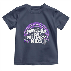 Purple Up For Military Kids Toddler T Shirt Cute Dino Dinosaur Proud Military Child Rainbow TS10 Navy Print Your Wear