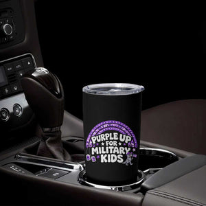 Purple Up For Military Kids Tumbler Cup Cute Dino Dinosaur Proud Military Child Rainbow TS10 Print Your Wear