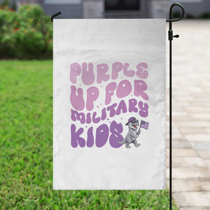 Purple Up For Military Kids Garden Flag Groovy Dino Dinosaur Military Child Month TS10 Print Your Wear