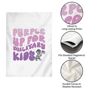 Purple Up For Military Kids Garden Flag Groovy Dino Dinosaur Military Child Month TS10 Print Your Wear