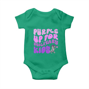 Purple Up For Military Kids Baby Onesie Groovy Dino Dinosaur Military Child Month TS10 Irish Green Print Your Wear