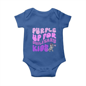 Purple Up For Military Kids Baby Onesie Groovy Dino Dinosaur Military Child Month TS10 Royal Blue Print Your Wear