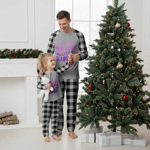 Purple Up For Military Kids Plaid Pajama Set Groovy Dino Dinosaur Military Child Month TS10 White Plaid Print Your Wear
