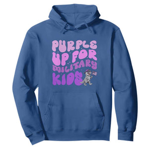 Purple Up For Military Kids Hoodie Groovy Dino Dinosaur Military Child Month TS10 Royal Blue Print Your Wear