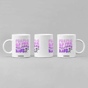 Purple Up For Military Kids Coffee Mug Groovy Dino Dinosaur Military Child Month TS10 Print Your Wear