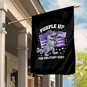 Dinosaur Military Kids Garden Flag Purple Up For Military Child Month Patriotic USA Flag TS10 Print Your Wear