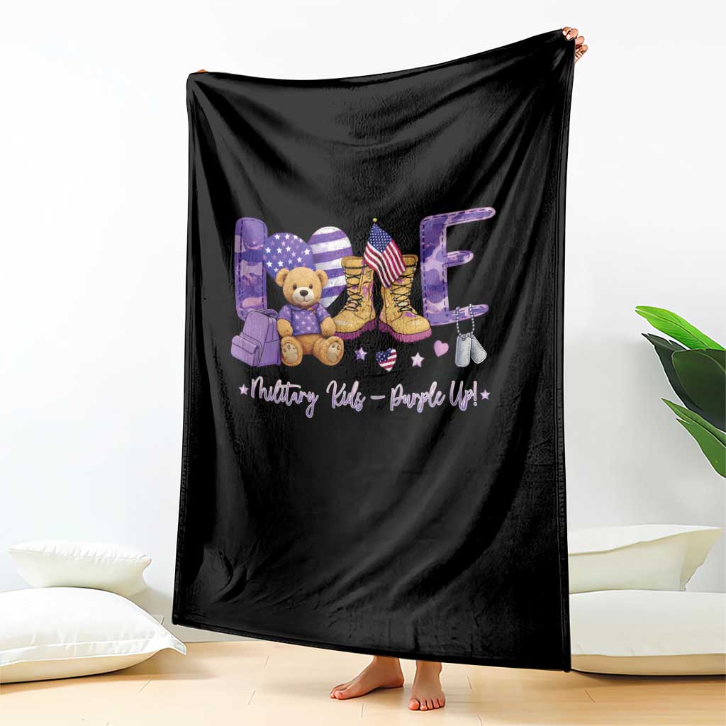 Purple Up Military Kids Throw Blanket Month Of Military Child Army TS10 Print Your Wear