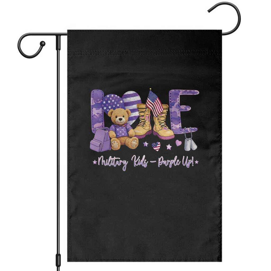 Purple Up Military Kids Garden Flag Month Of Military Child Army TS10 Black Print Your Wear