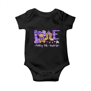 Purple Up Military Kids Baby Onesie Month Of Military Child Army TS10 Black Print Your Wear