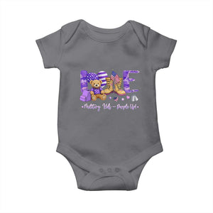 Purple Up Military Kids Baby Onesie Month Of Military Child Army TS10 Charcoal Print Your Wear