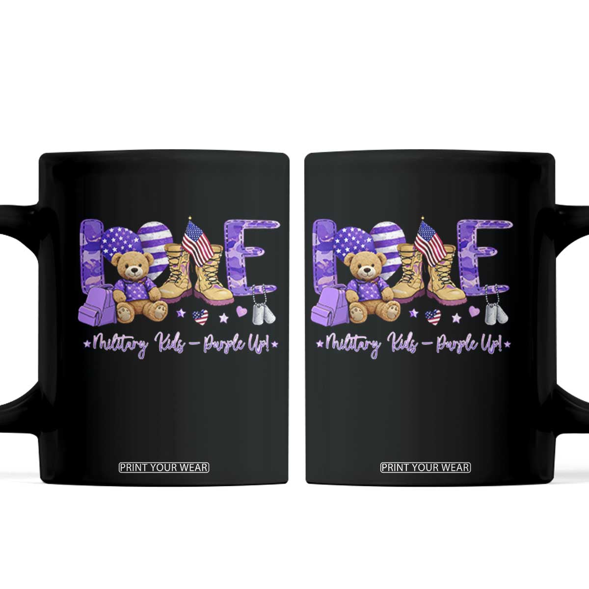 Purple Up Military Kids Coffee Mug Month Of Military Child Army TS10 Black Print Your Wear