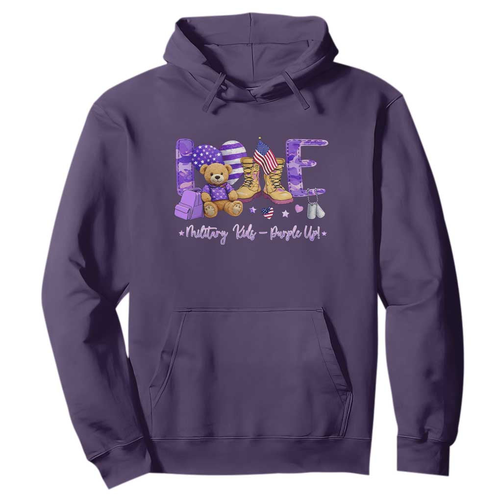 Purple Up Military Kids Hoodie Month Of Military Child Army TS10 Purple Print Your Wear