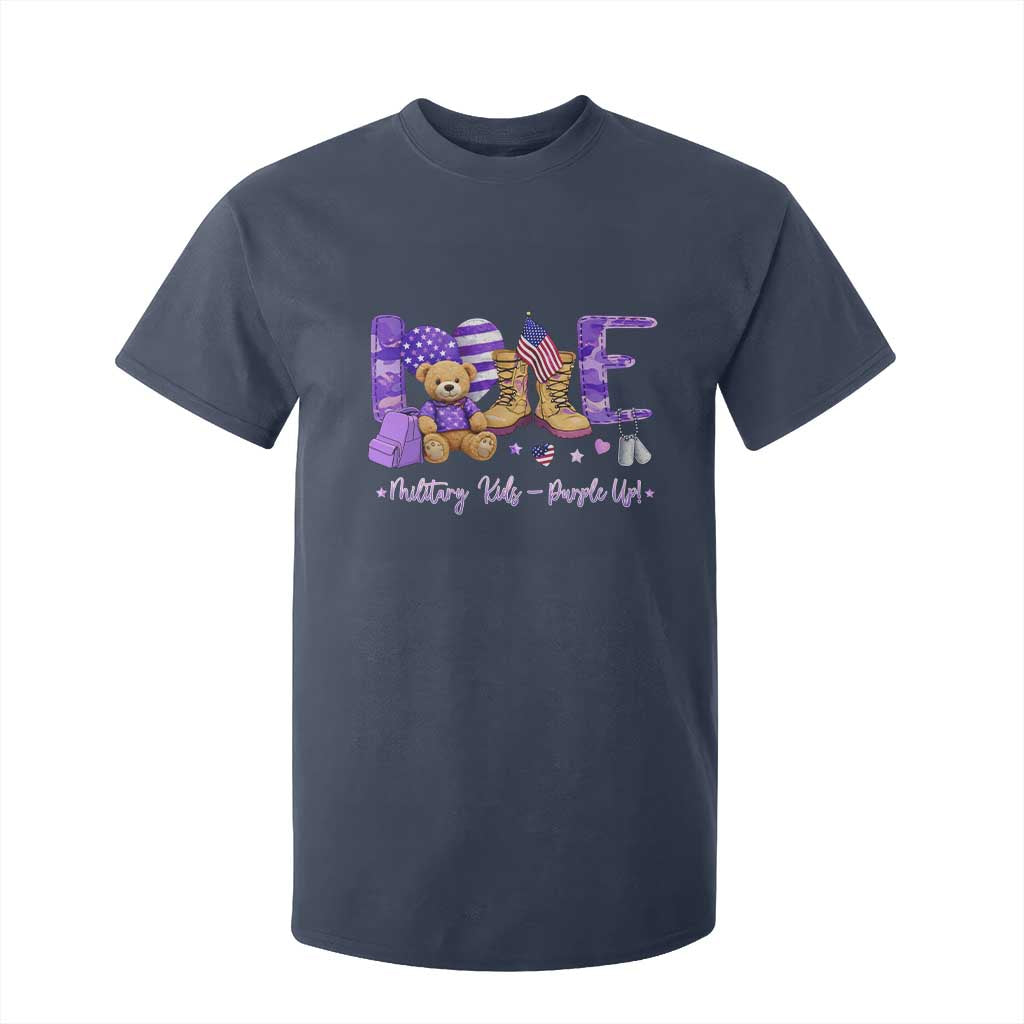 Purple Up Military Kids T Shirt For Kid Month Of Military Child Army TS10 Navy Print Your Wear