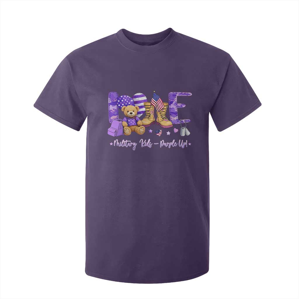 Purple Up Military Kids T Shirt For Kid Month Of Military Child Army TS10 Purple Print Your Wear