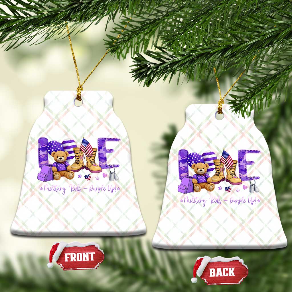 Purple Up Military Kids Ceramic Ornament Month Of Military Child Army TS10 Print Your Wear