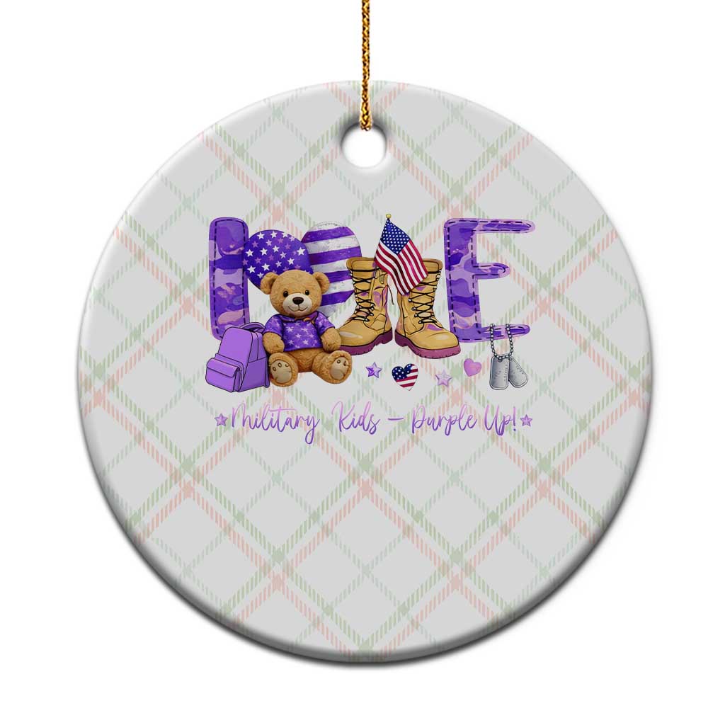 Purple Up Military Kids Ceramic Ornament Month Of Military Child Army TS10 1pc Christmas Plaid Print Your Wear