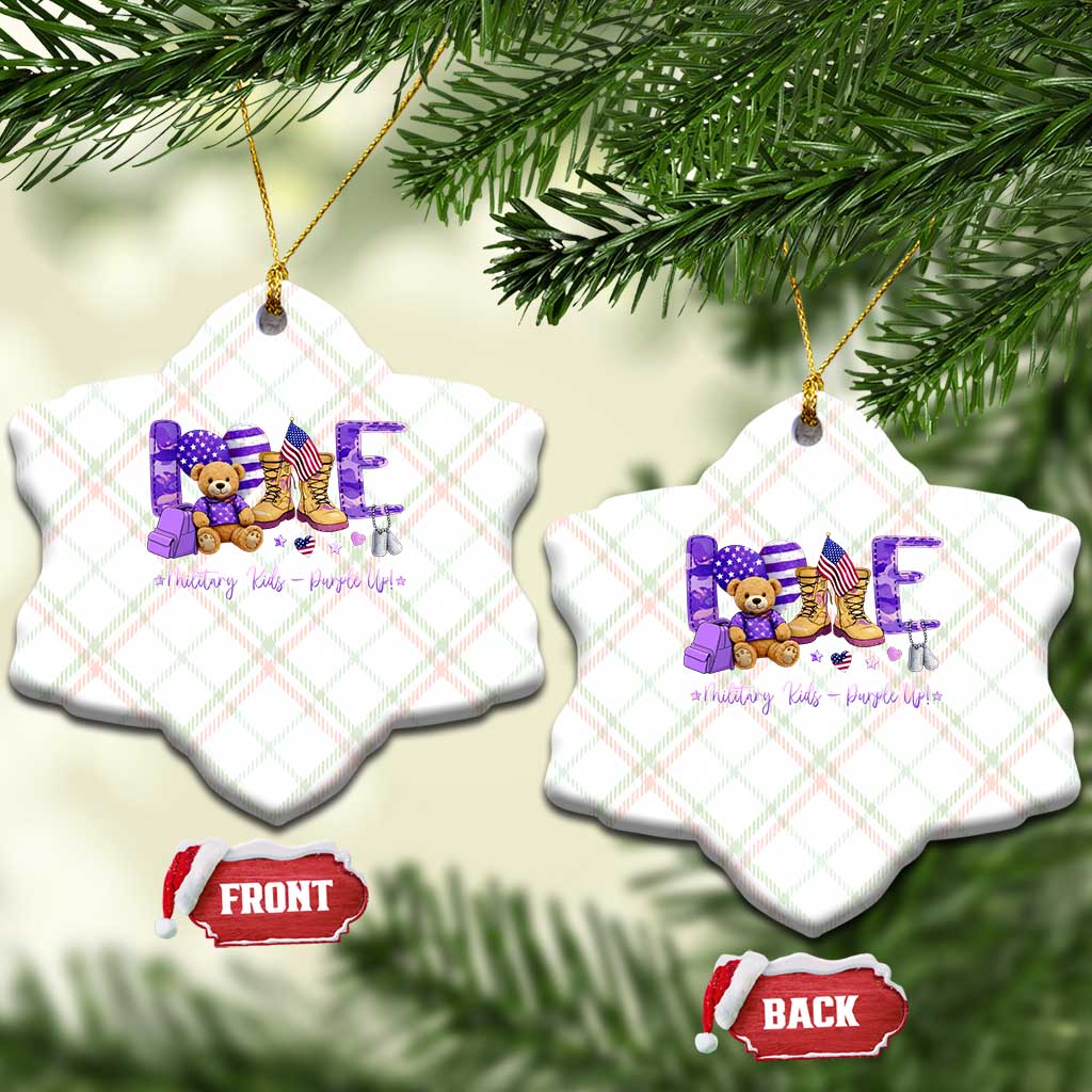 Purple Up Military Kids Ceramic Ornament Month Of Military Child Army TS10 Print Your Wear