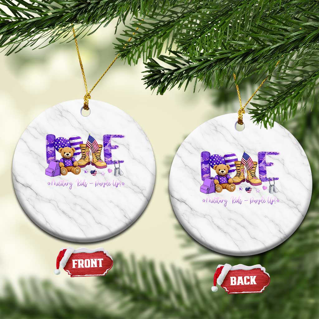 Purple Up Military Kids Ceramic Ornament Month Of Military Child Army TS10 1pc White Marble Print Your Wear