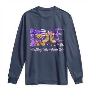 Purple Up Military Kids Long Sleeve Shirt Month Of Military Child Army TS10 Navy Print Your Wear