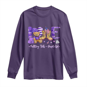 Purple Up Military Kids Long Sleeve Shirt Month Of Military Child Army TS10 Purple Print Your Wear