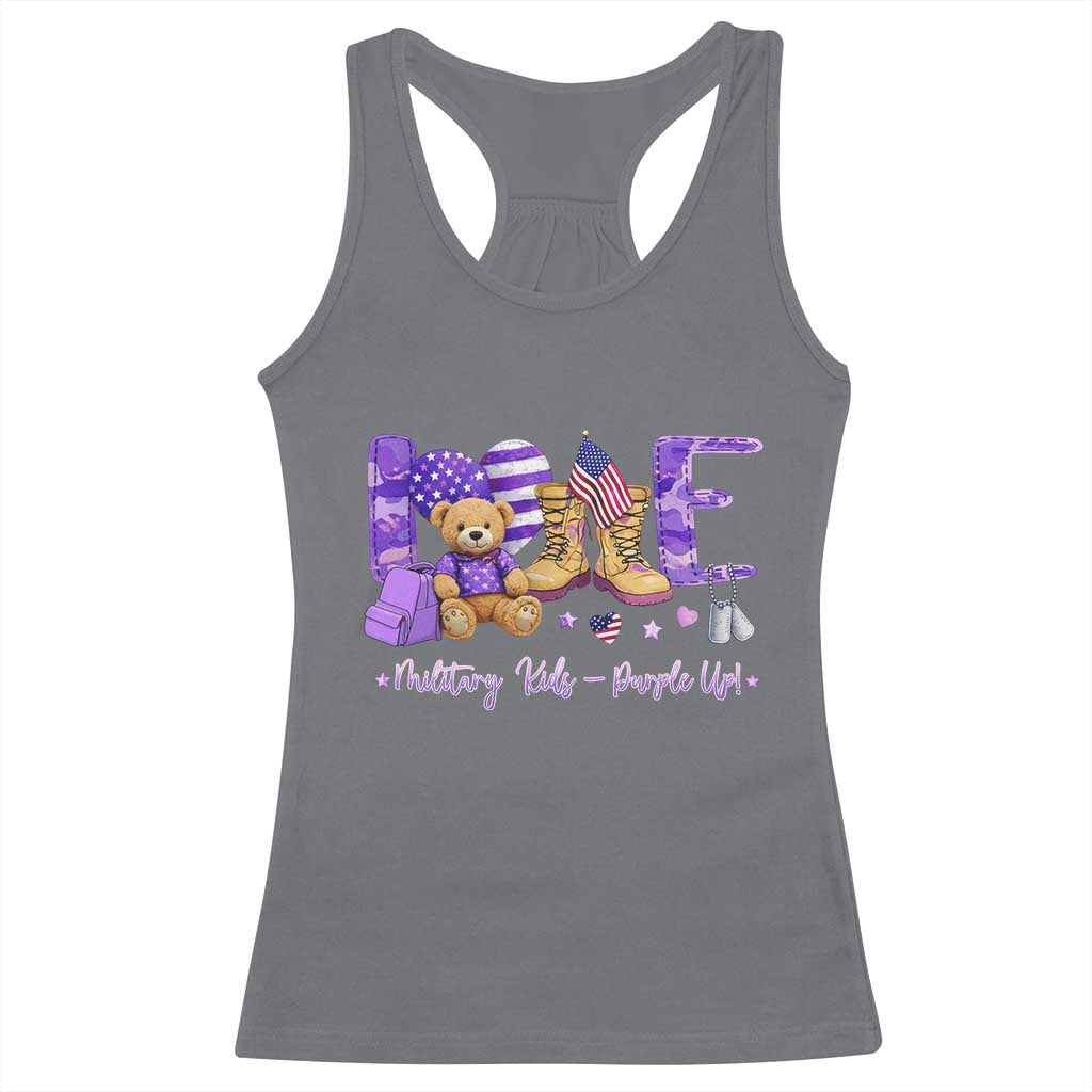Purple Up Military Kids Racerback Tank Top Month Of Military Child Army TS10 Charcoal Print Your Wear