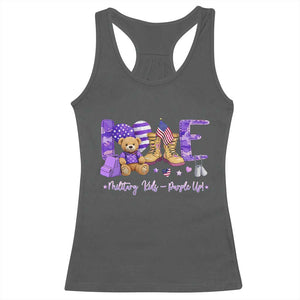 Purple Up Military Kids Racerback Tank Top Month Of Military Child Army TS10 Dark Heather Print Your Wear