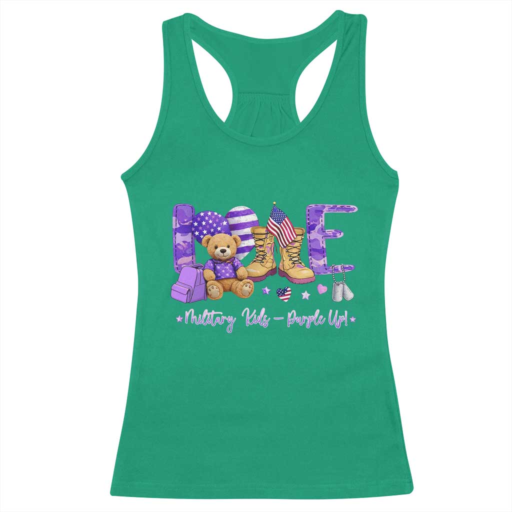 Purple Up Military Kids Racerback Tank Top Month Of Military Child Army TS10 Irish Green Print Your Wear