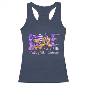Purple Up Military Kids Racerback Tank Top Month Of Military Child Army TS10 Navy Print Your Wear