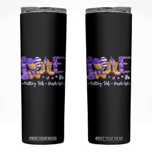Purple Up Military Kids Skinny Tumbler Month Of Military Child Army TS10 Black Print Your Wear