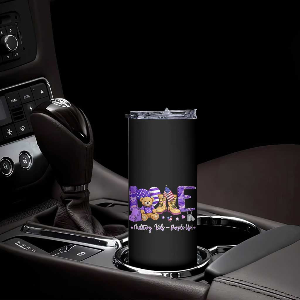 Purple Up Military Kids Skinny Tumbler Month Of Military Child Army TS10 Print Your Wear