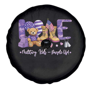 Purple Up Military Kids Spare Tire Cover Month Of Military Child Army TS10 Print Your Wear