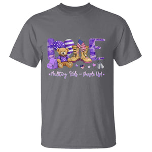 Purple Up Military Kids T Shirt Month Of Military Child Army TS10 Charcoal Print Your Wear
