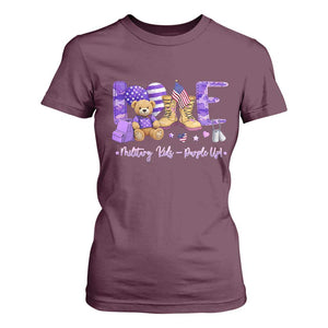 Purple Up Military Kids T Shirt For Women Month Of Military Child Army TS10 Maroon Print Your Wear