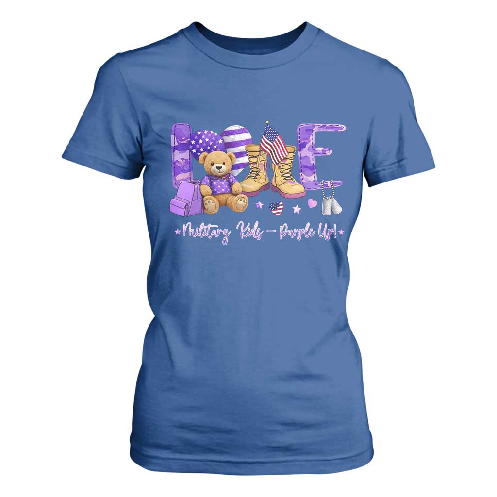 Purple Up Military Kids T Shirt For Women Month Of Military Child Army TS10 Royal Blue Print Your Wear