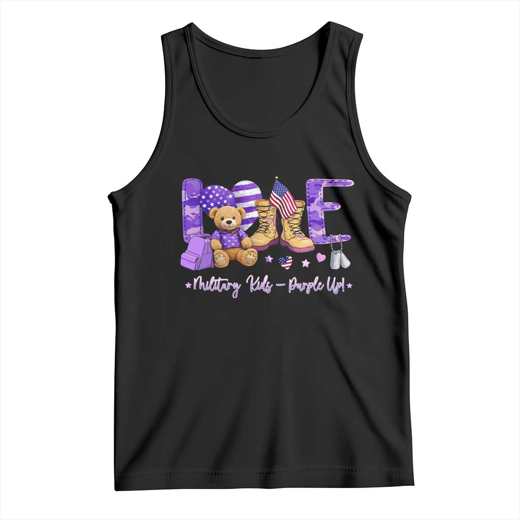 Purple Up Military Kids Tank Top Month Of Military Child Army TS10 Black Print Your Wear