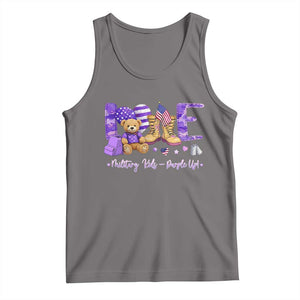 Purple Up Military Kids Tank Top Month Of Military Child Army TS10 Deep Heather Print Your Wear