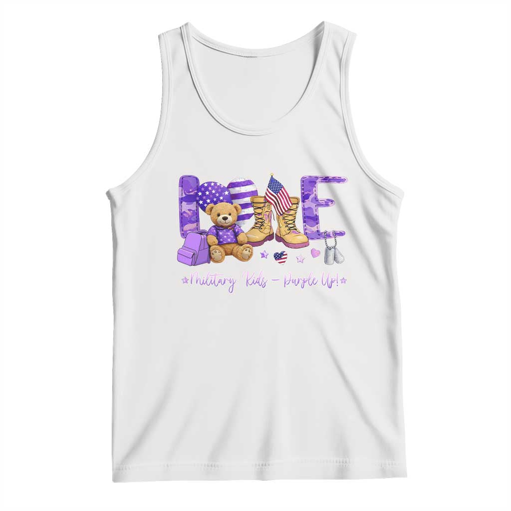 Purple Up Military Kids Tank Top Month Of Military Child Army TS10 White Print Your Wear