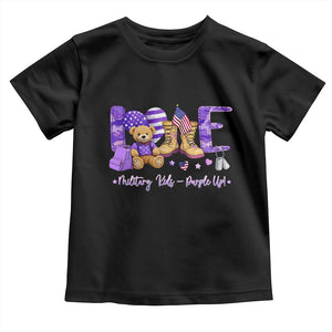 Purple Up Military Kids Toddler T Shirt Month Of Military Child Army TS10 Black Print Your Wear